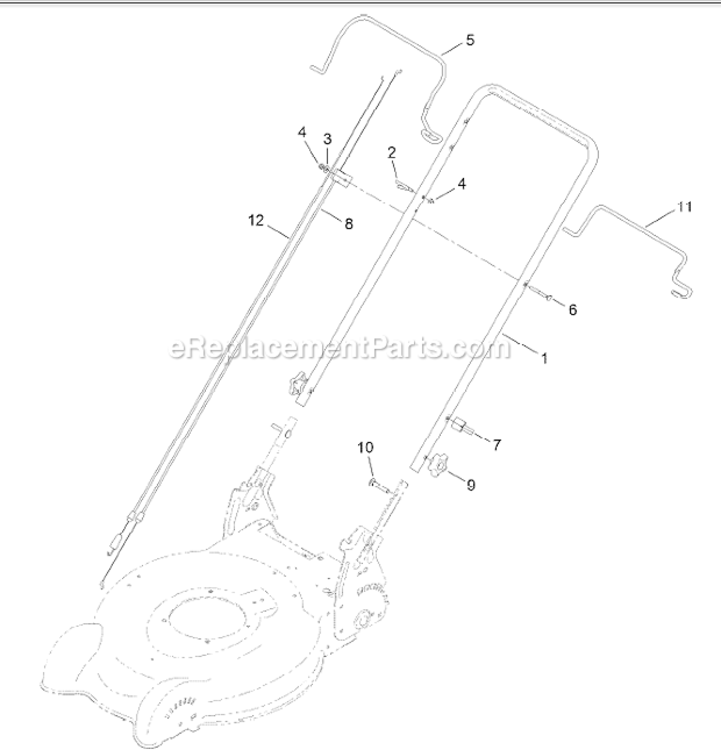 Handle Assembly Diagram and Parts List for 10604 311000001-311999999 - 2011 Lawn Boy Lawn Mower